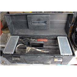 LARGE BLACK LOCKABLE TOOLBOX 26"X10"X12"