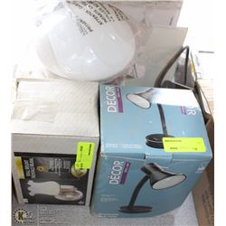 LOT OF MISC LIGHT FIXTURES ONE WALL MOUNT, ONE