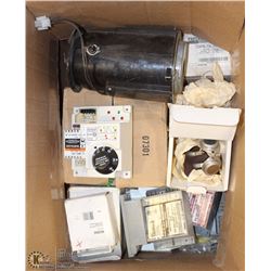 BOX OF MISC ELECTRICAL SUPPLIES INCL IGNITION
