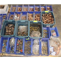 PALLET OF BRASS AND COPPER FITTINGS