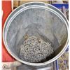 Image 1 : LARGE METAL GARBAGE CAN WITH CHAIN AND HOOK