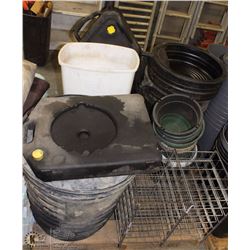 PALLET OF CLEANING BASKETS, PLANTER BOXES OIL
