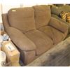 Image 1 : USED BROWN FABRIC LOVE SEAT