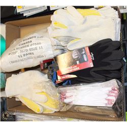 FLAT OF MISC WORK GLOVES COTTON/SYNTHETIC ECT.