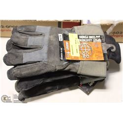 BUNDLE OF BDG SPLIT LEATHER GLOVES SIZE XL