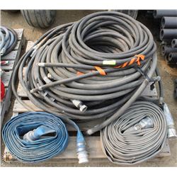 PALLET OF HYDRAULIC LINES AND FIRE HOSES