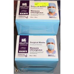 5 BOXS MEDPRO LATEX FREE SURGICAL MASKS 50 MASKS