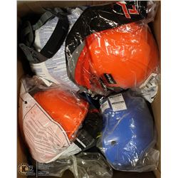 BOX OF 7 NEW HARD-HATS + LINERS