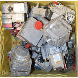 YELLOW CRATE OF ELECTRICAL CONTROLS