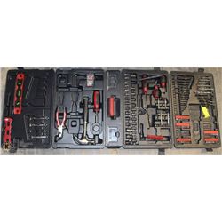 DOUBLE SIDED TOOL BOX W/ SKIL DRILL BITS & SOCKETS