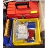 Image 1 : LOT OF SMALL RED TOOL BOX, TIE DOWN, CHAINS,