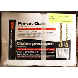 PRECUT CHAIN IN BOX WITH GRAB HOOKS
