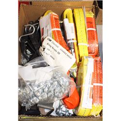 FLAT OF SLINGS, HOOKS AND MORE