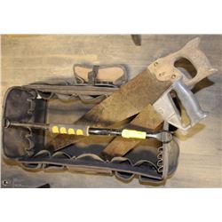 OPEN FACED TOOL BOX WITH SAWS