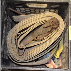 CRATE OF RATCHET STRAPES