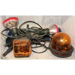 SHELF OF EMERGENCY LIGHTING AND FLOOD LAMPS