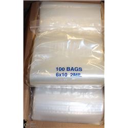 CASE OF POLY BAGS, 6" X 10" CLEAR, 1000 BAGS PER