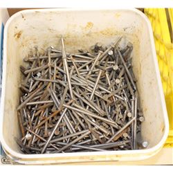 WHITE BIN OF 3" NAILS