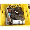 Image 1 : YELLOW CRATE OF MISC ELECTRICAL SUPPLIES