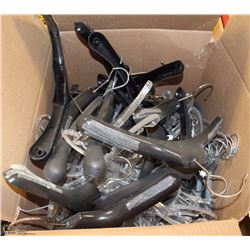 LARGE BOX OF NON SLIP METAL AND PLASTIC HANGERS