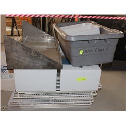 LOT OF MISC STORAGE RACKS