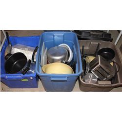 3 BINS OF HOUSEWARE