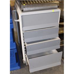 UNICELL ROLLING STORAGE CART WITH 4 DRAWERS