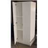 Image 1 : WHITE STORAGE CABINET-1/2 WITH SHELVES 1/2