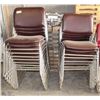 Image 1 : LOT OF 22 BROWN VINYL STACKING CHAIRS