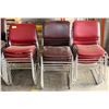 Image 1 : LOT OF 12 RED VINYL STACKING CHAIRS