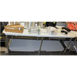 ME#23, 30"X84" S/S WORK TOP TABLE W/ GALVANIZED