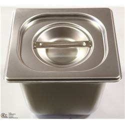 ME#17 S/S FOOD PAN ONE FOURTH SIZE 6" DEEP W/ LID