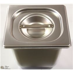 ME#17 S/S FOOD PAN ONE FOURTH SIZE 6" DEEP W/ LID