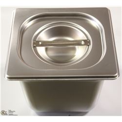 ME#17 S/S FOOD PAN ONE FOURTH SIZE 6" DEEP W/ LID