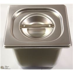 ME#17 S/S FOOD PAN ONE FOURTH SIZE 6" DEEP W/ LID