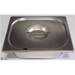 ME#18 S/S FOOD PAN HALF SIZE 4" DEEP WITH LID