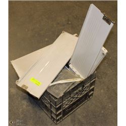 BLACK CRATE OF MISC ELECTRICIAL SUPPLIES