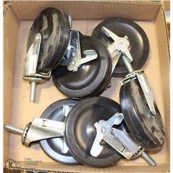 FLAT OF 6 CASTORS 1 1/2-13