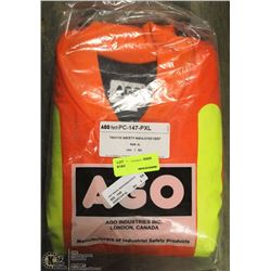 TRAFFIC SAFETY INSULATED VESTS SIZE EXTRA LARGE