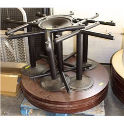 4' ROUND BANQUET TABLES WITH METAL BASES