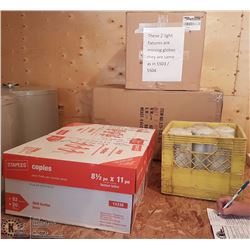 4 BOXES AND 1 CRATE MISC ITEMS INCLUDING