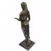 Image 8 : 3 Feet Original Signed Egyptian Prince Bronze Sculpture Marble Base Statue Deco