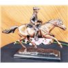 Image 1 : French Soldier On Horse Bronze Sculptur on marble base