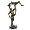 Image 1 : Poised Dancer Ballerina Bronze Sculpture on a balck marble base