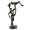 Image 1 : Poised Dancer Ballerina Bronze Sculpture on a balck marble base