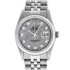 Image 7 : Mens Rolex 36mm Stainless Steel Meteorite Diamond Datejust Wristwatch