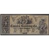 Image 1 : 1800s $5 Canal Banking Co. New Orleans Obsolete Bank Note