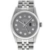 Image 6 : Mens Rolex 36mm Stainless Steel Dark Rhodium Diamond Datejust Wristwatch