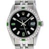 Image 1 : Rolex Mens Stainless Steel 1.00ctw Emerald and Diamond Datejust Wristwatch