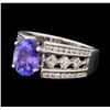 Image 2 : 14KT White Gold 2.55ct Tanzanite and Diamond Ring